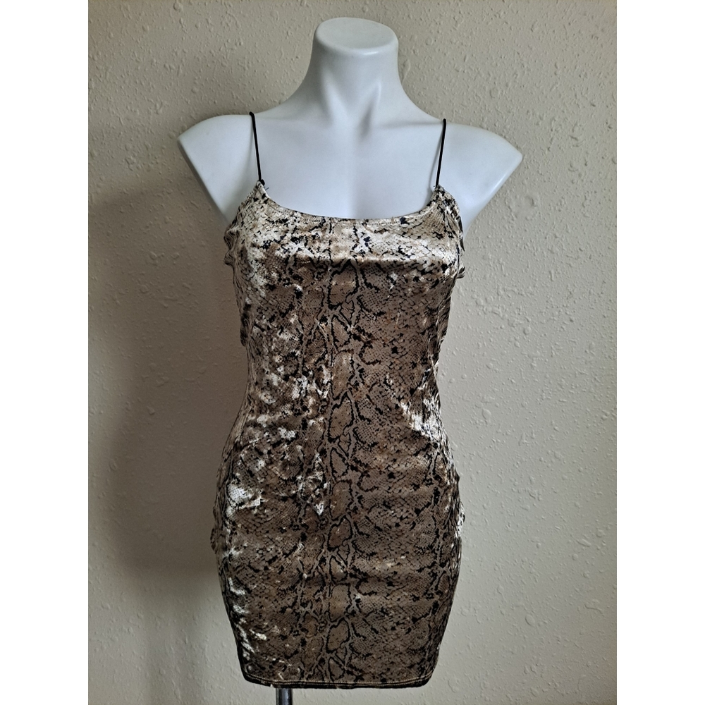 Superdown Bianca Velvet Snakeskin Mini Dress